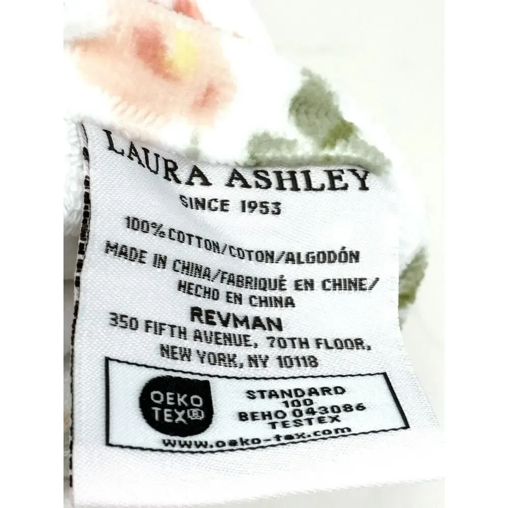 Laura Ashley Fingertip Tip Towels Set Evie Floral 2 Pcs Peach Yellow NWT